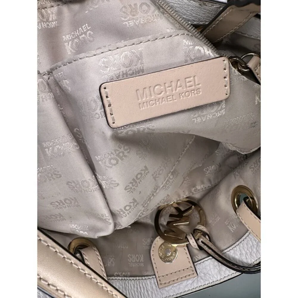 Michael Kors White Pebbled Leather Tote Hand Bag